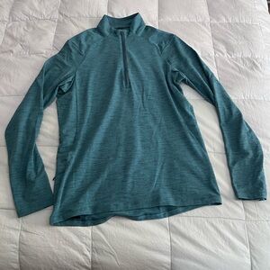 Lululemon Mens Long Sleeve 1/4 Zip Pullover Heathered Green S